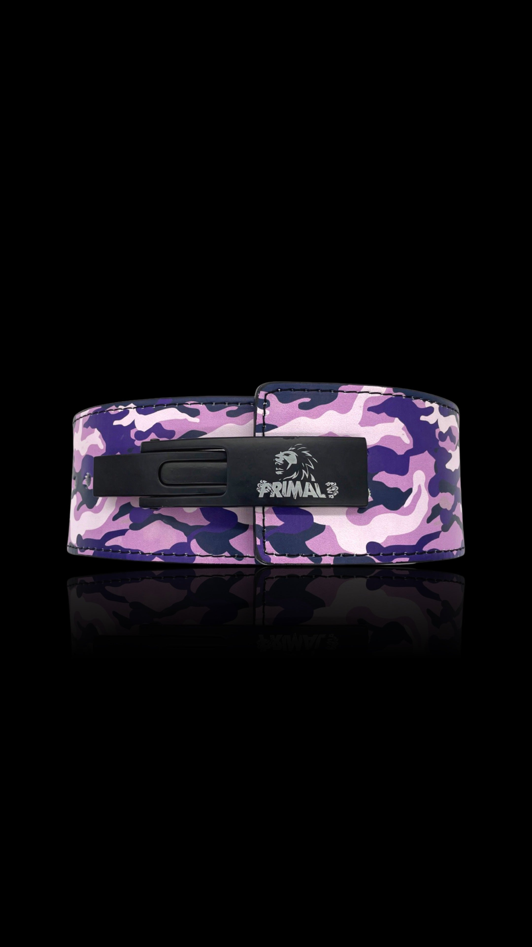 Dysel Powerlifting Belt - Hellcat Purple Camo With Gold Lever